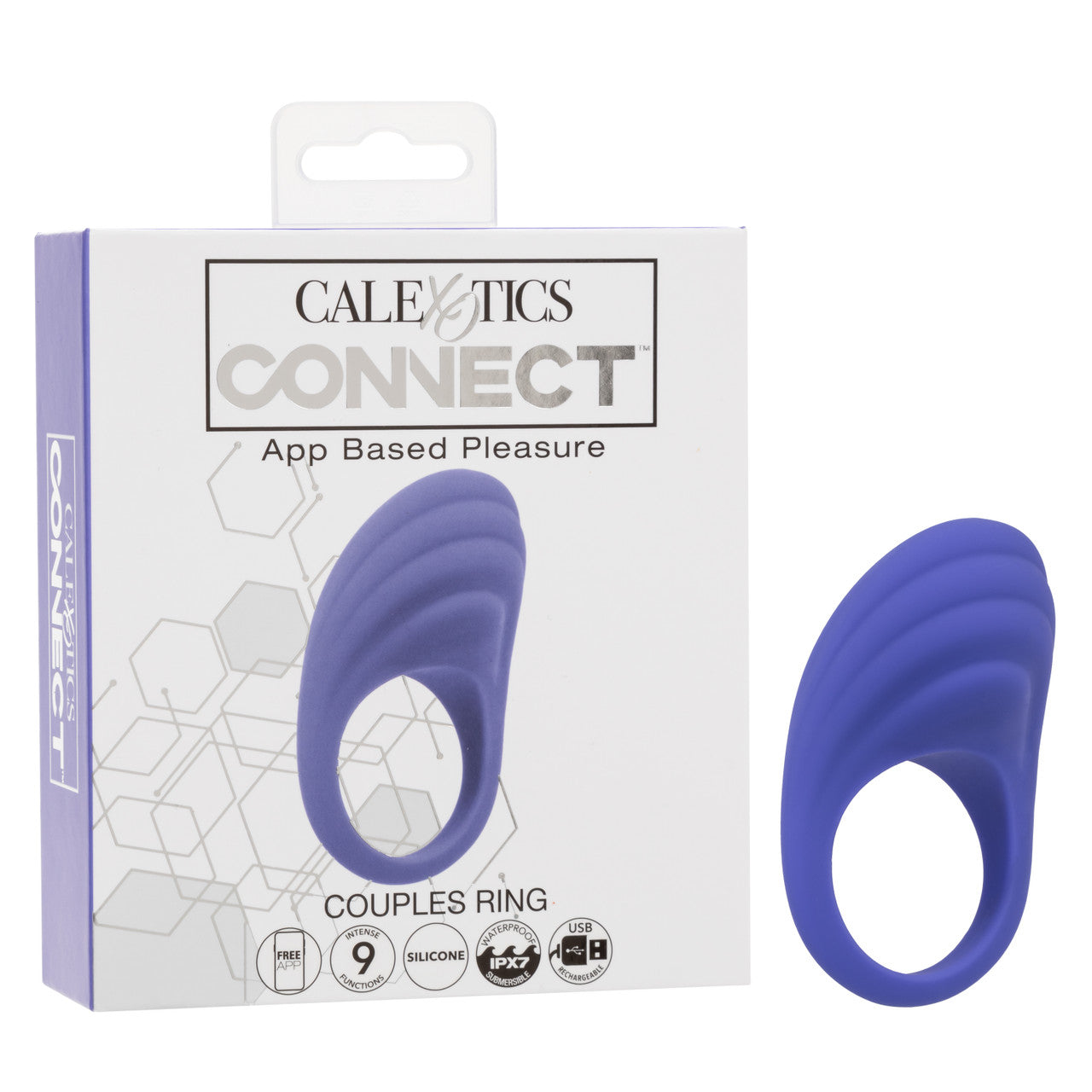 CalExotics Connect Couples Ring Rechargeable Silicone App Compatible Cock Ring with Remote