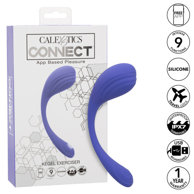 CalExotics Connect Kegel Exerciser Rechargeable Silicone App Compatible Stimulator with Remote