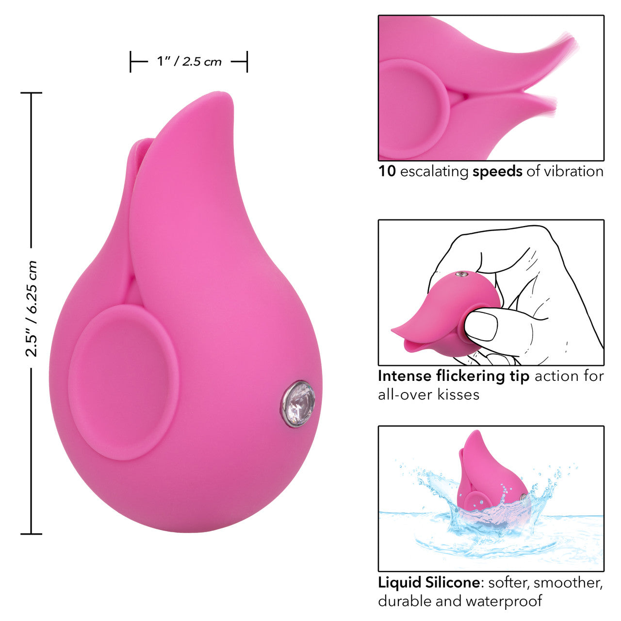 CalExotics LuvMor Kisses Rechargeable Silicone Vibrator