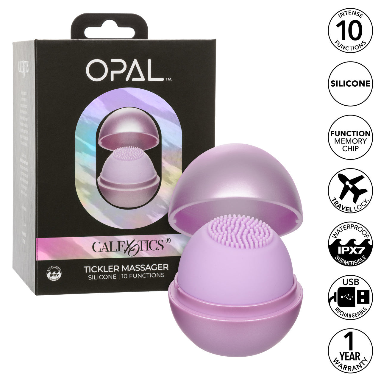 CalExotics Opal Tickler Silicone Rechargeable Massager