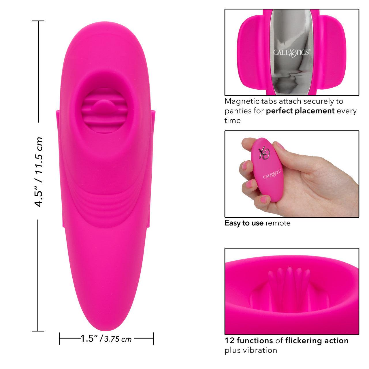 CalExotics Lock-N-Play Remote Flicker Rechargeable Silicone Panty Teaser Panty Vibe