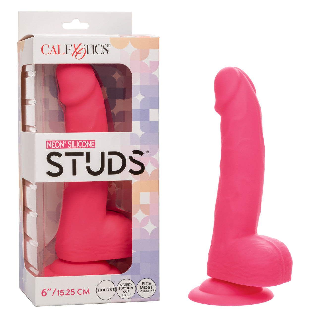 CalExotics Neon Silicone Studs Dildo 6in