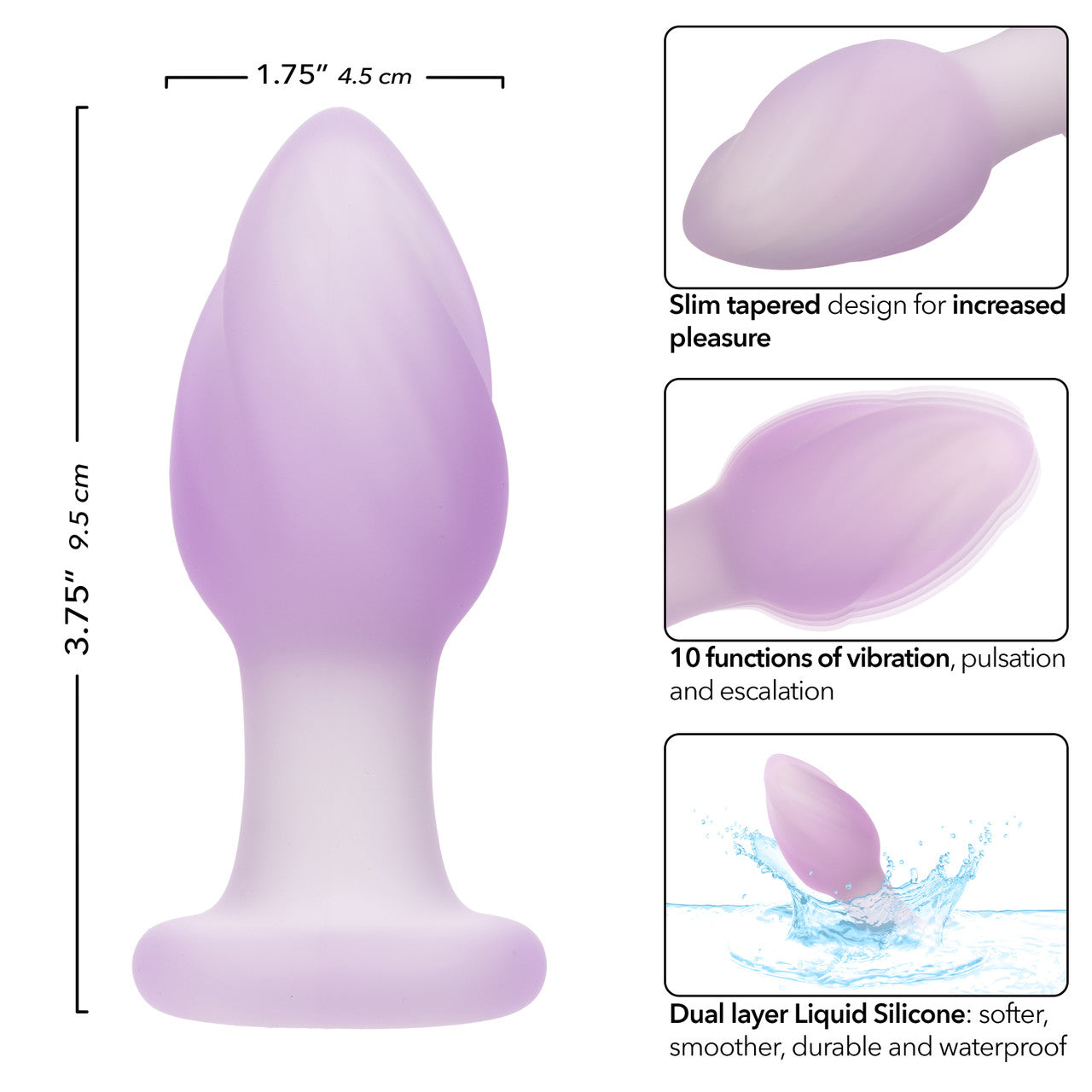 CalExotics Lavender Haze Ridge Probe Silicone Rechargeable Anal Plug