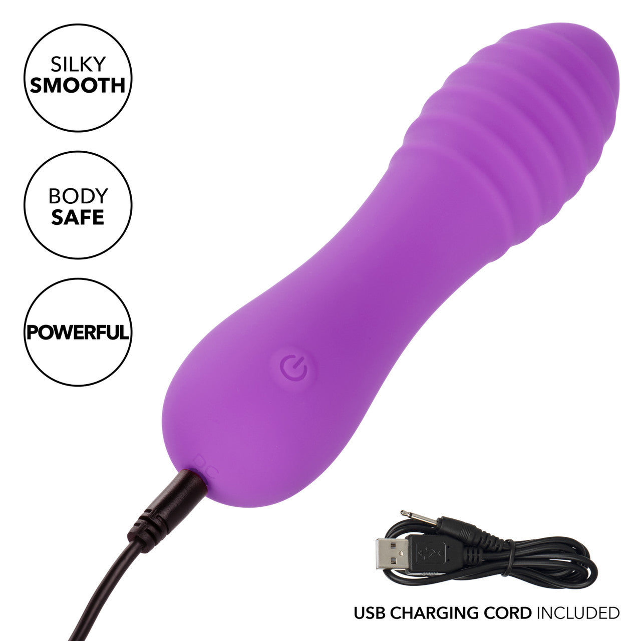 CalExotics Bliss Liquid Silicone Ripple Rechargeable Vibrator with Clitoral Stimulator