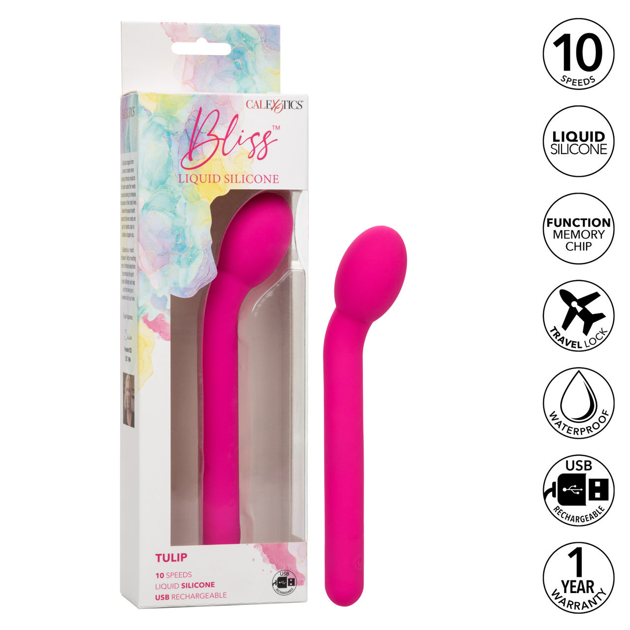 CalExotics Bliss Liquid Silicone Rechargeable Tulip Vibrator