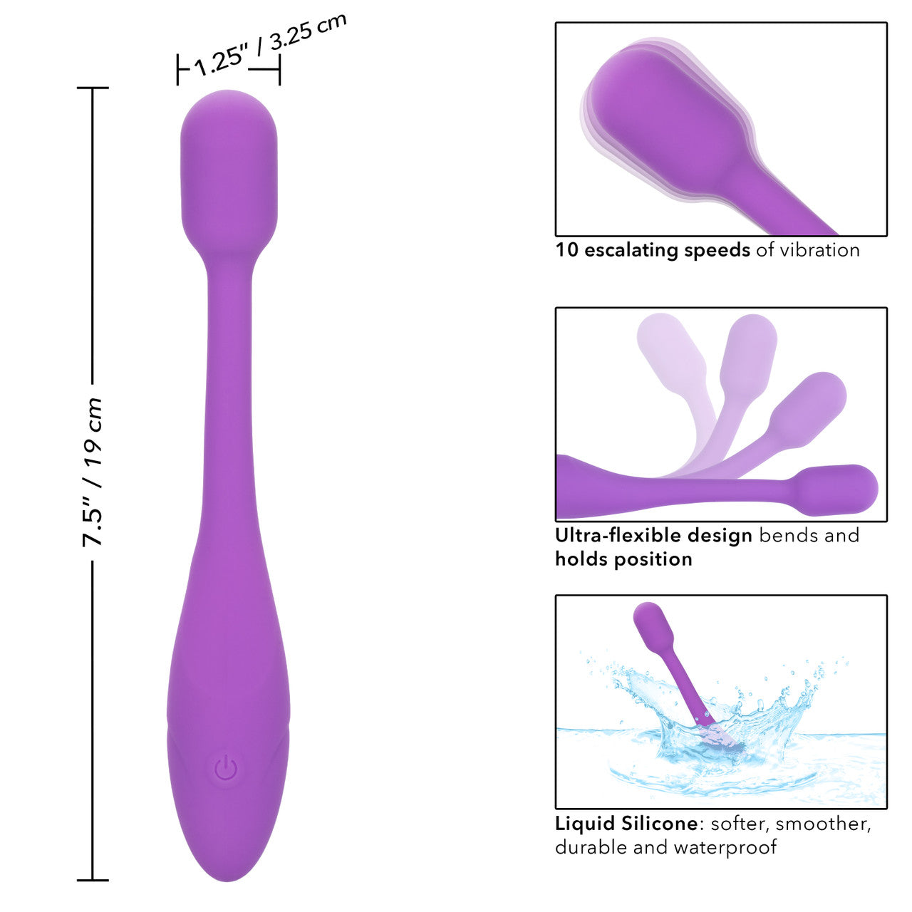 CalExotics Bliss Liquid Silicone Flex-O-Teaser Rechargeable Clitoral Stimulator