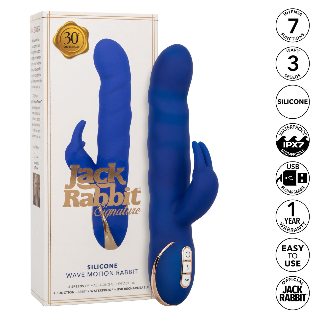 CalExotics Jack Rabbit Signature Rechargeable Silicone Wave Motion Rabbit Vibrator