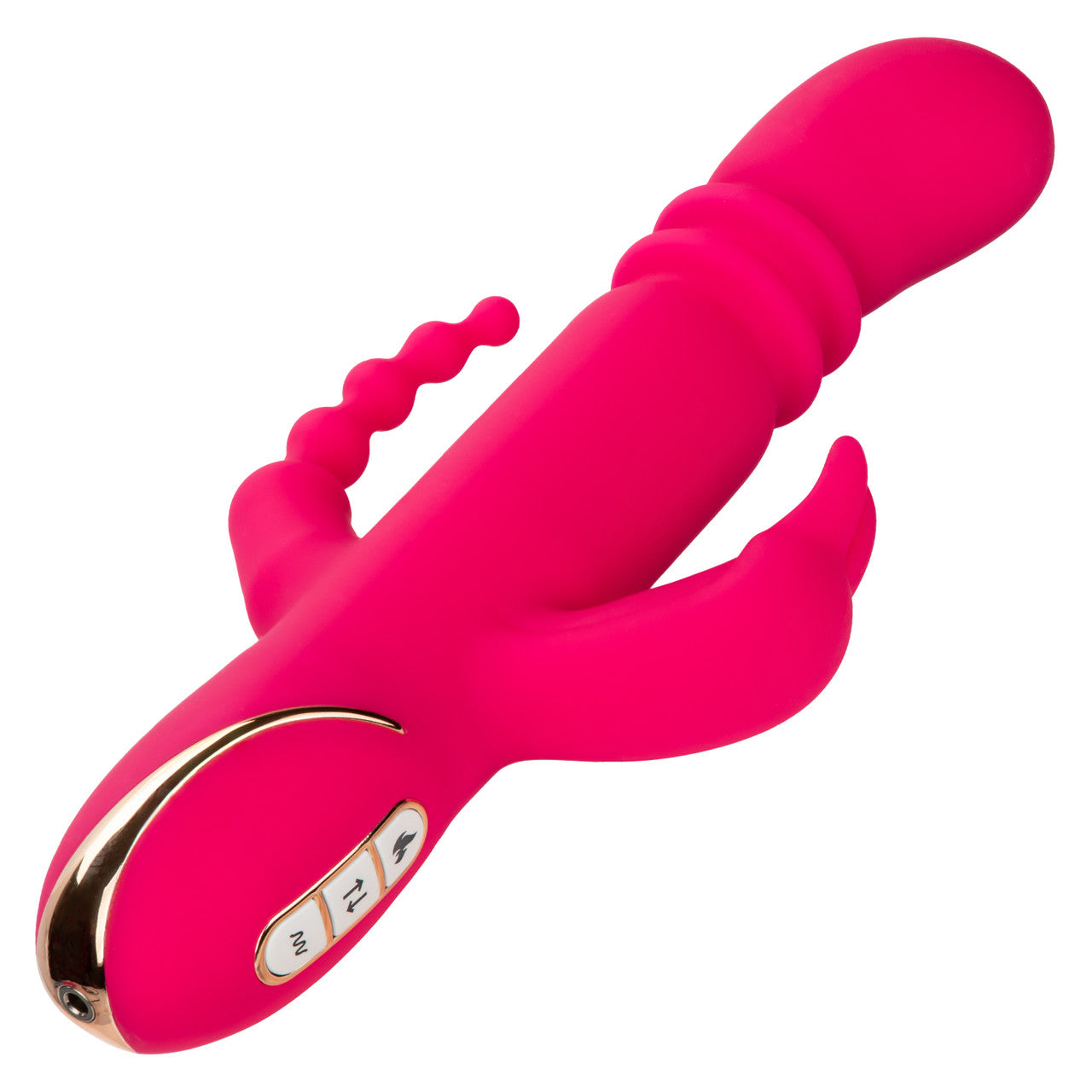 CalExotics Jack Rabbit Signature Heated Rechargeable Silicone Triple Fantasy Rabbit Vibrator