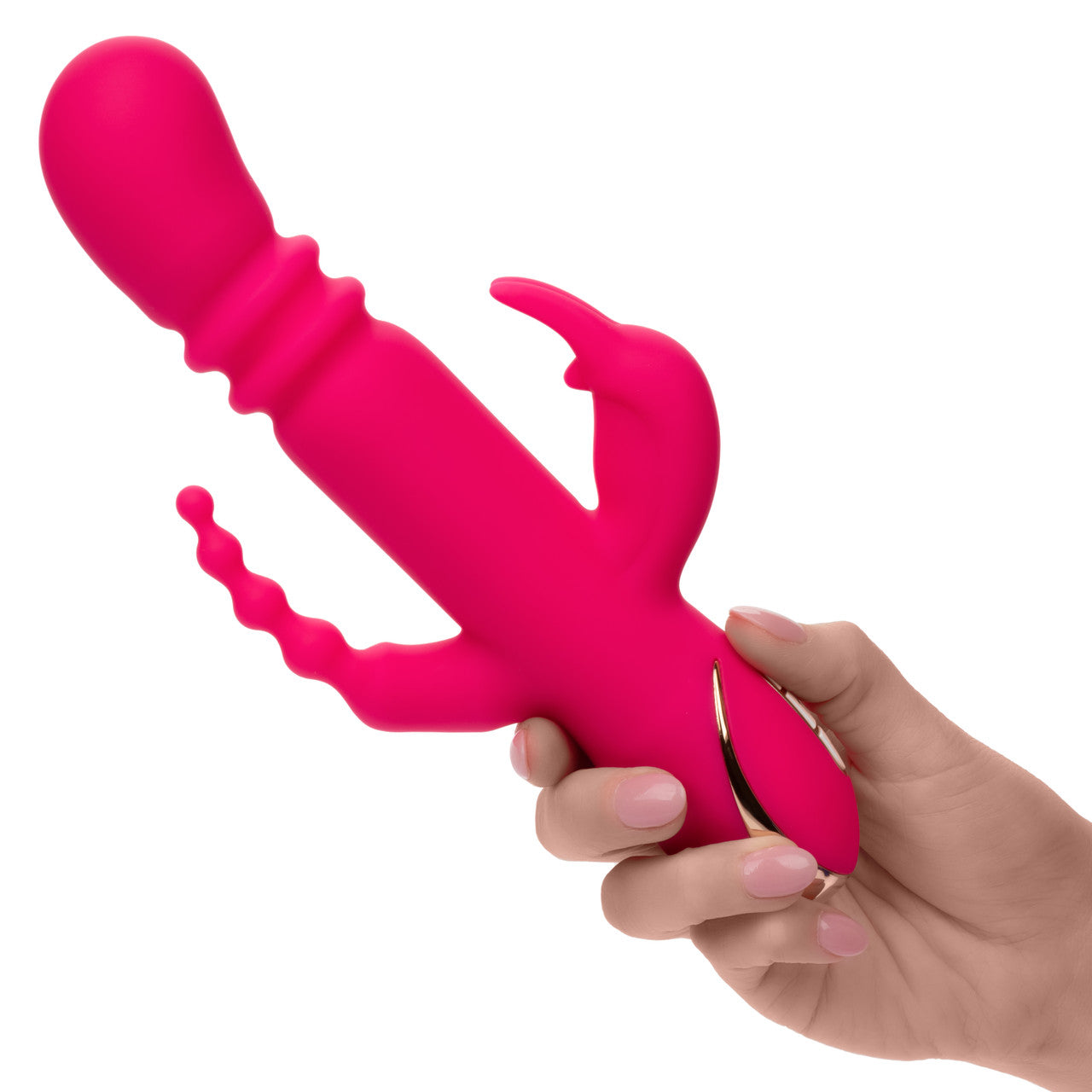 CalExotics Jack Rabbit Signature Heated Rechargeable Silicone Triple Fantasy Rabbit Vibrator