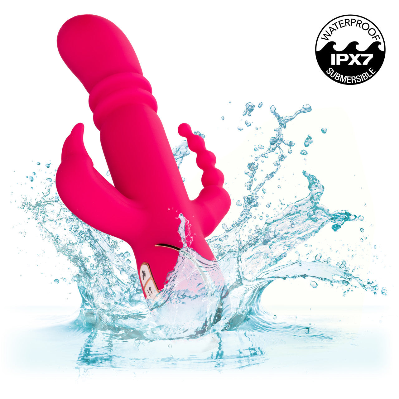 CalExotics Jack Rabbit Signature Heated Rechargeable Silicone Triple Fantasy Rabbit Vibrator