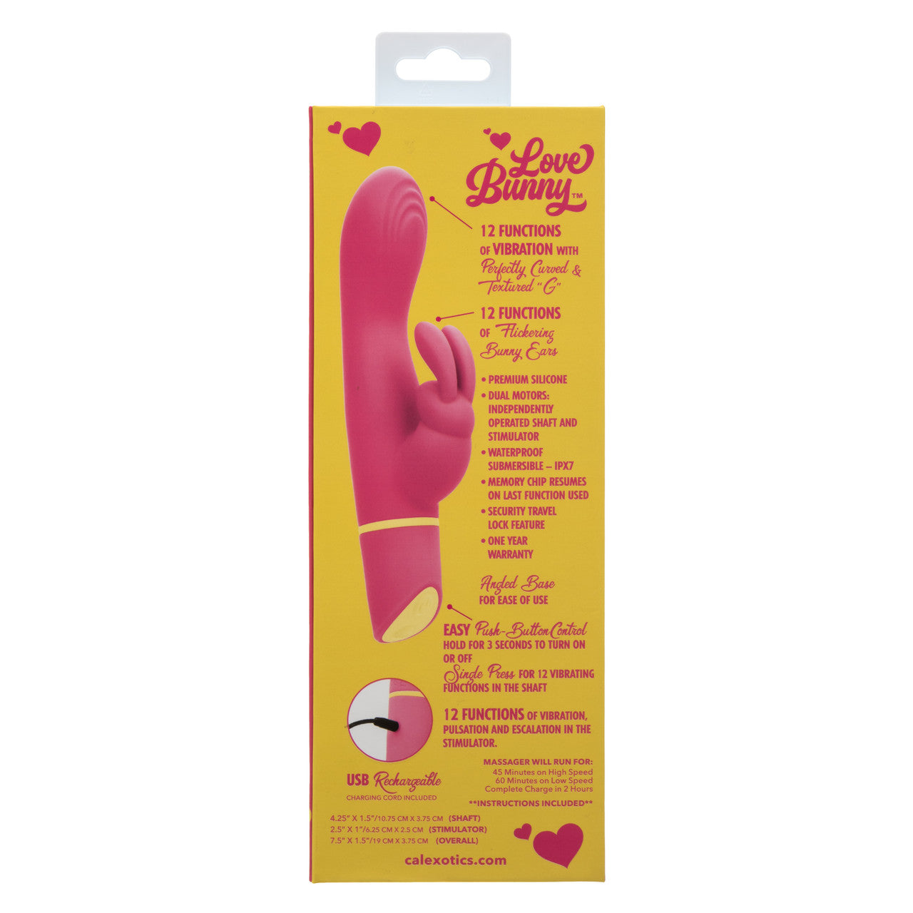 CalExotics Love Bunny Vibrating G Bunny Rechargeable Silicone Rabbit Vibrator