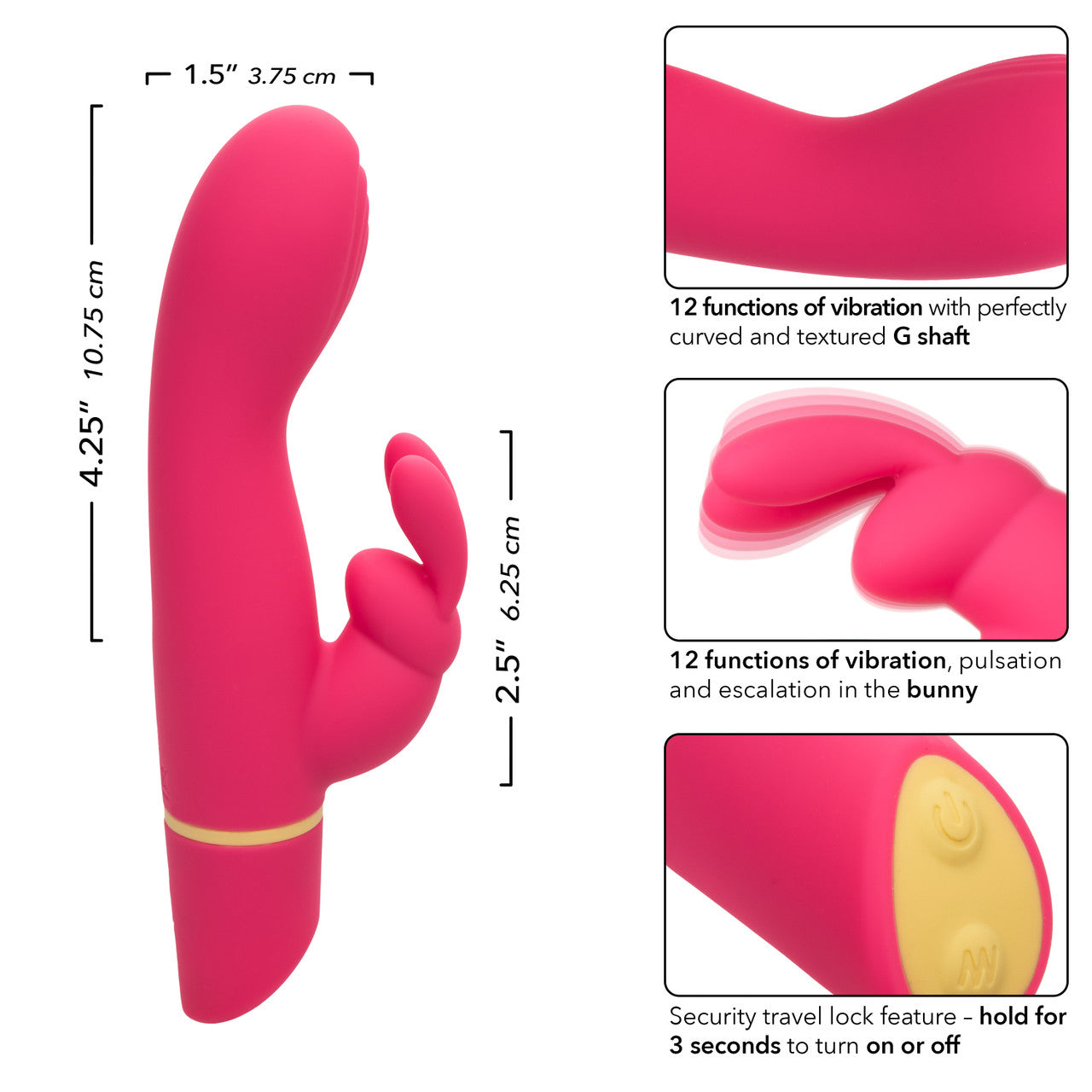 CalExotics Love Bunny Vibrating G Bunny Rechargeable Silicone Rabbit Vibrator