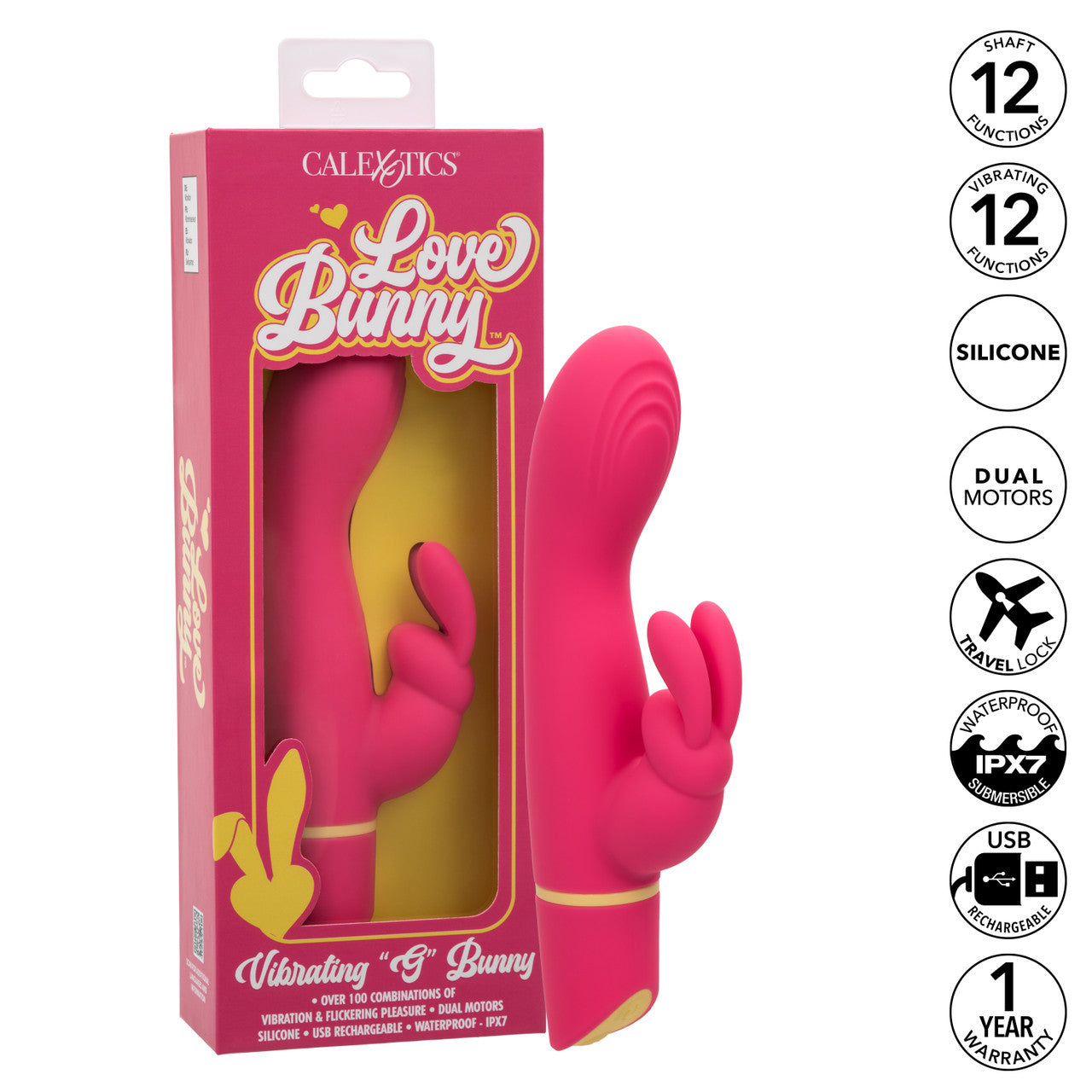 CalExotics Love Bunny Vibrating G Bunny Rechargeable Silicone Rabbit Vibrator