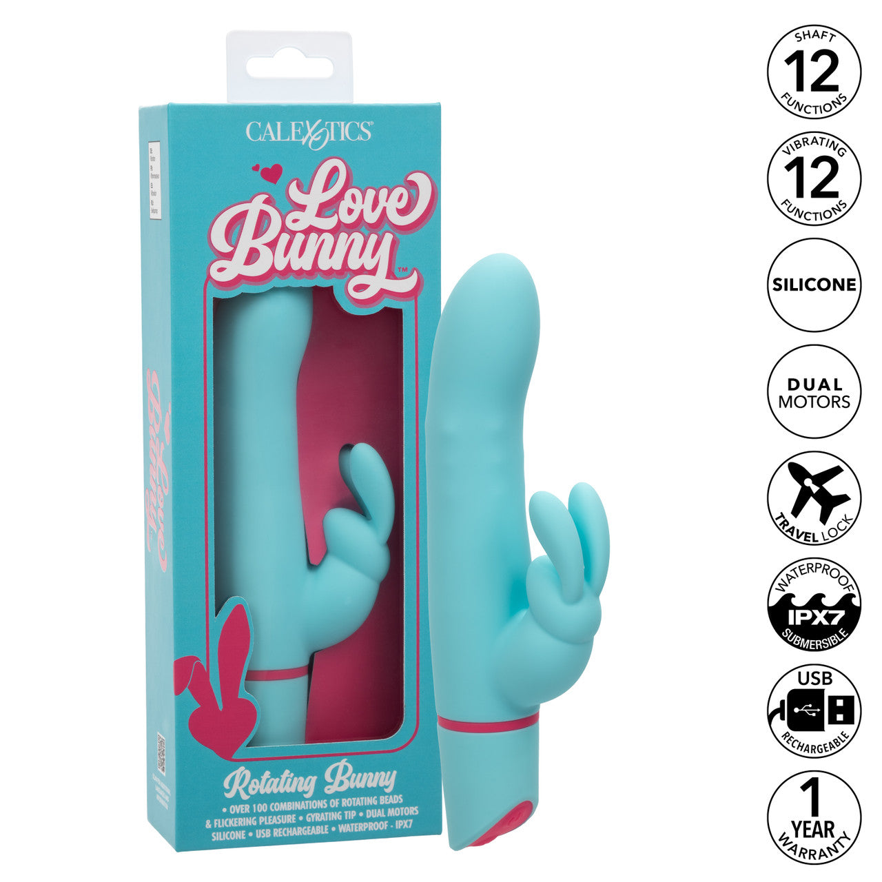 CalExotics Love Bunny Rotating Bunny Rechargeable Silicone Rabbit Vibrator