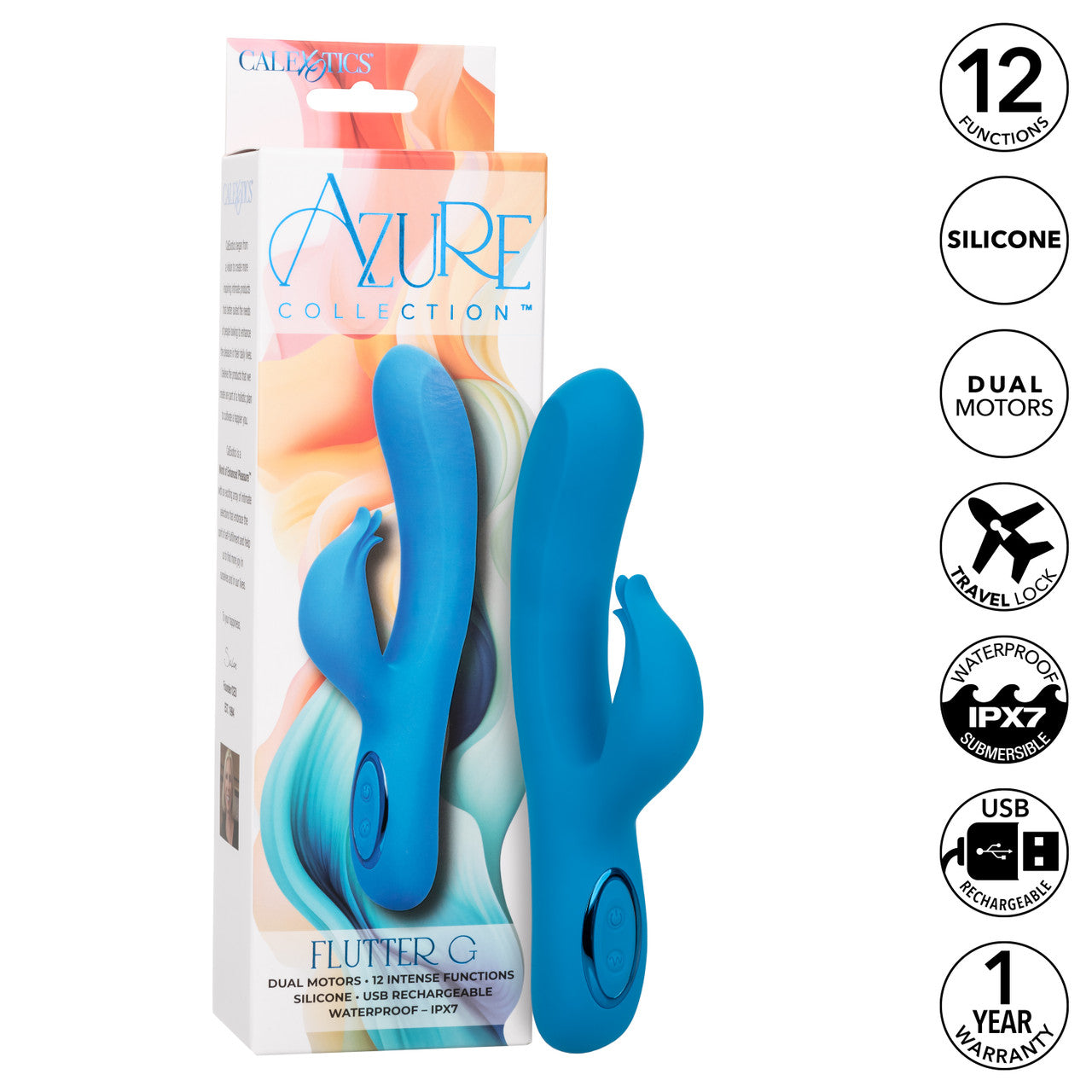 CalExotics Azure Collection Flutter G Rechargeable Silicone Vibrator