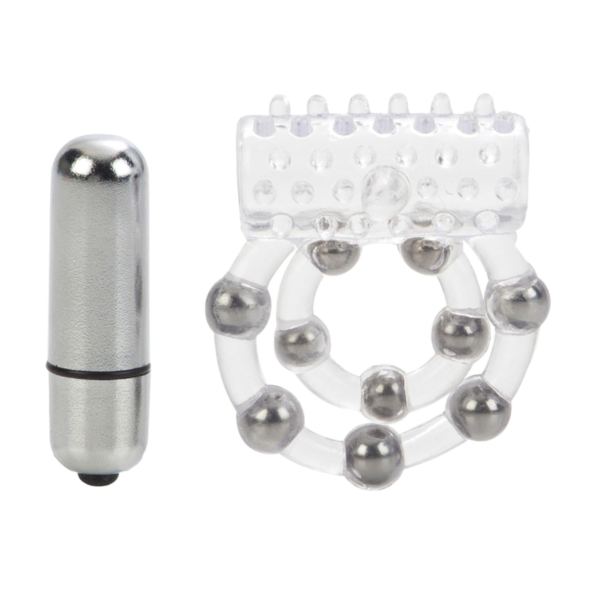 CalExotics Couple's Enhancers 10 Bead Maximus Ring Vibrating Cock Ring