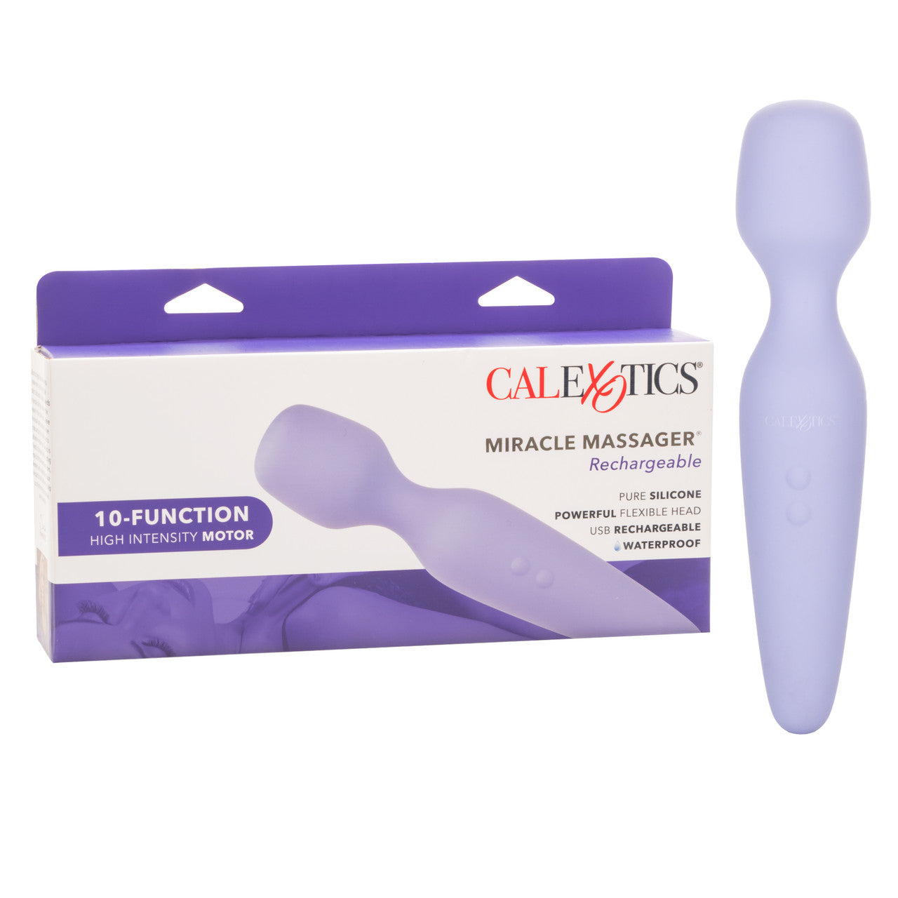 CalExotics Miracle Massager USB Rechargeable Silicone Wand Waterproof 8.5in