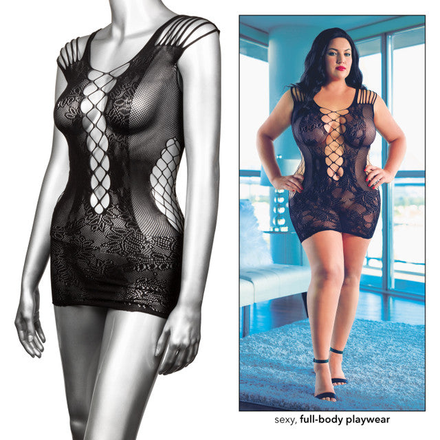 Calexotics Scandal® Plus Size Peek-A-Boo Mini Dress