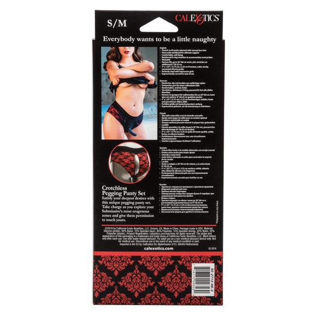 Calexotics Scandal® Crotchless Pegging Panty Set - S/M