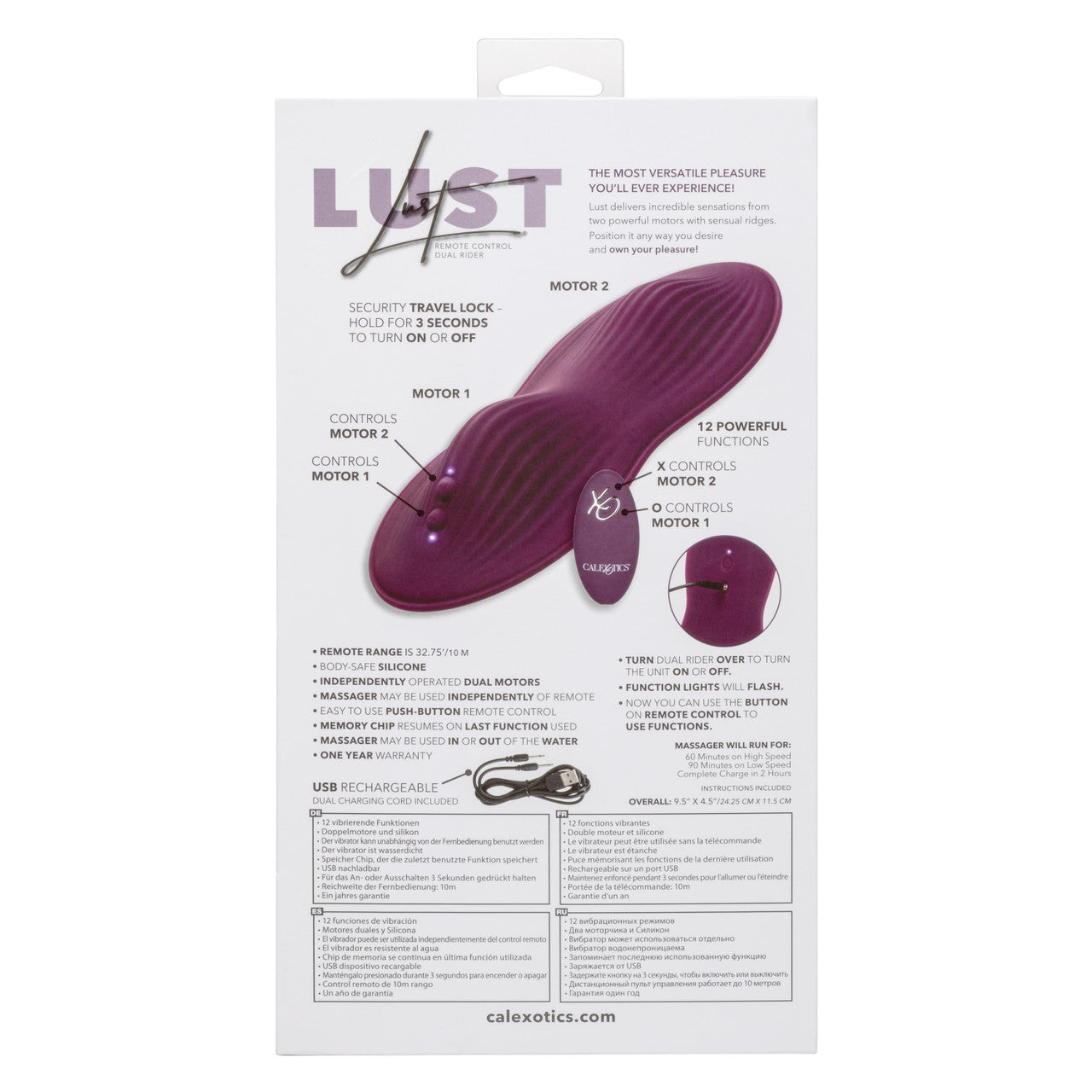 CalExotics Lust Remote Control Dual Rider Rechargeable Silicone Massager