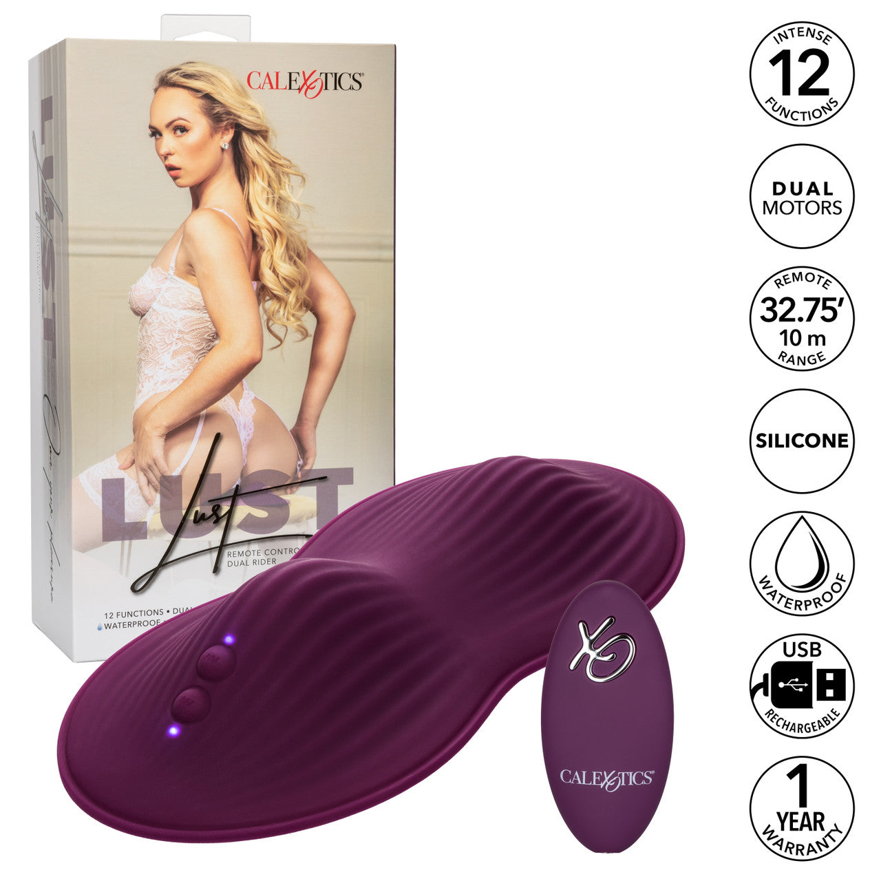 CalExotics Lust Remote Control Dual Rider Rechargeable Silicone Massager