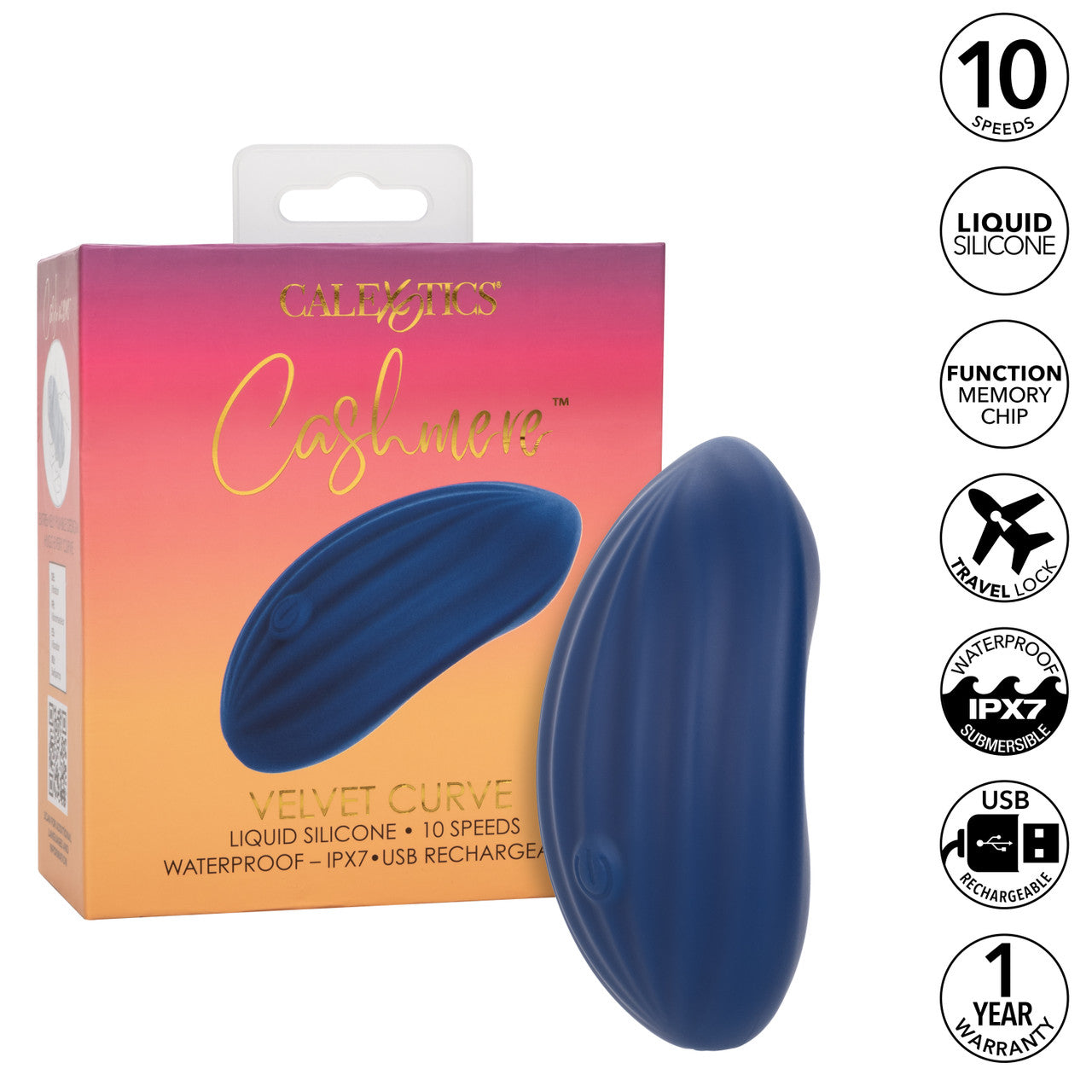 CalExotics Cashmere Velvet Curve Rechargeable Silicone Massager