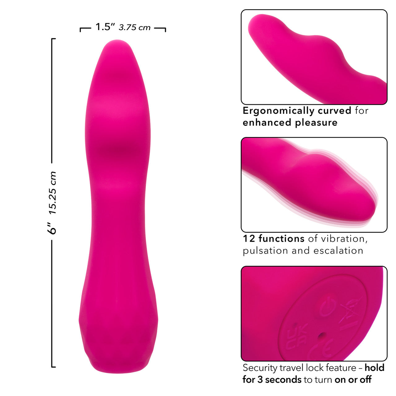 CalExotics Gia Curved Pleaser Silicone Rechargeable Vibrator