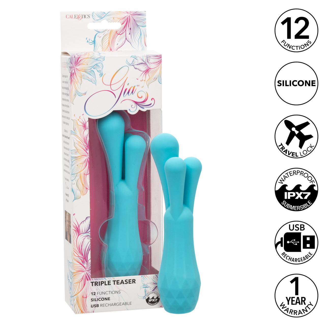 CalExotics Gia Triple Teaser Silicone Rechargeable Vibrator