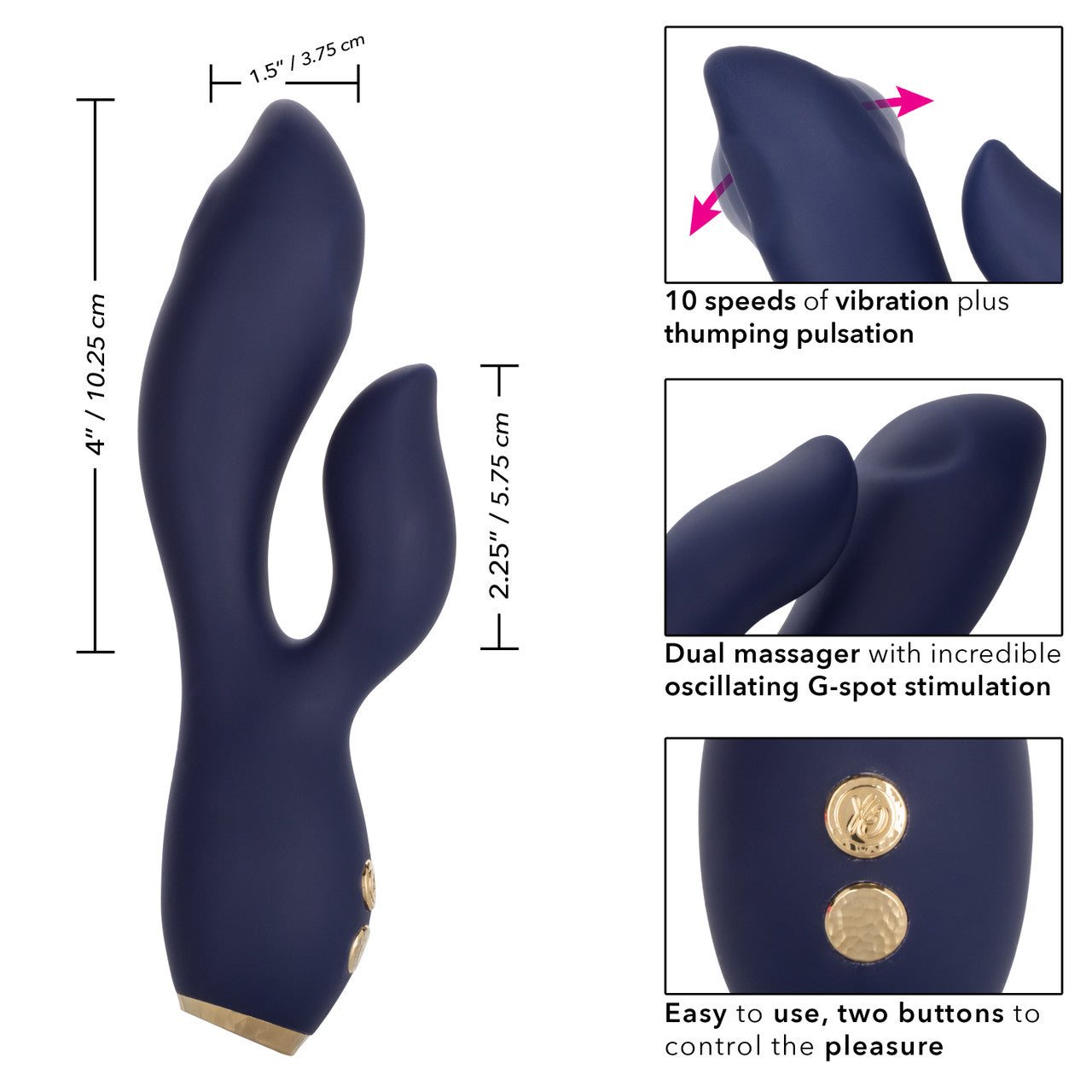 CalExotics Chic Blossom Rechargeable Silicone Rabbit Vibrator