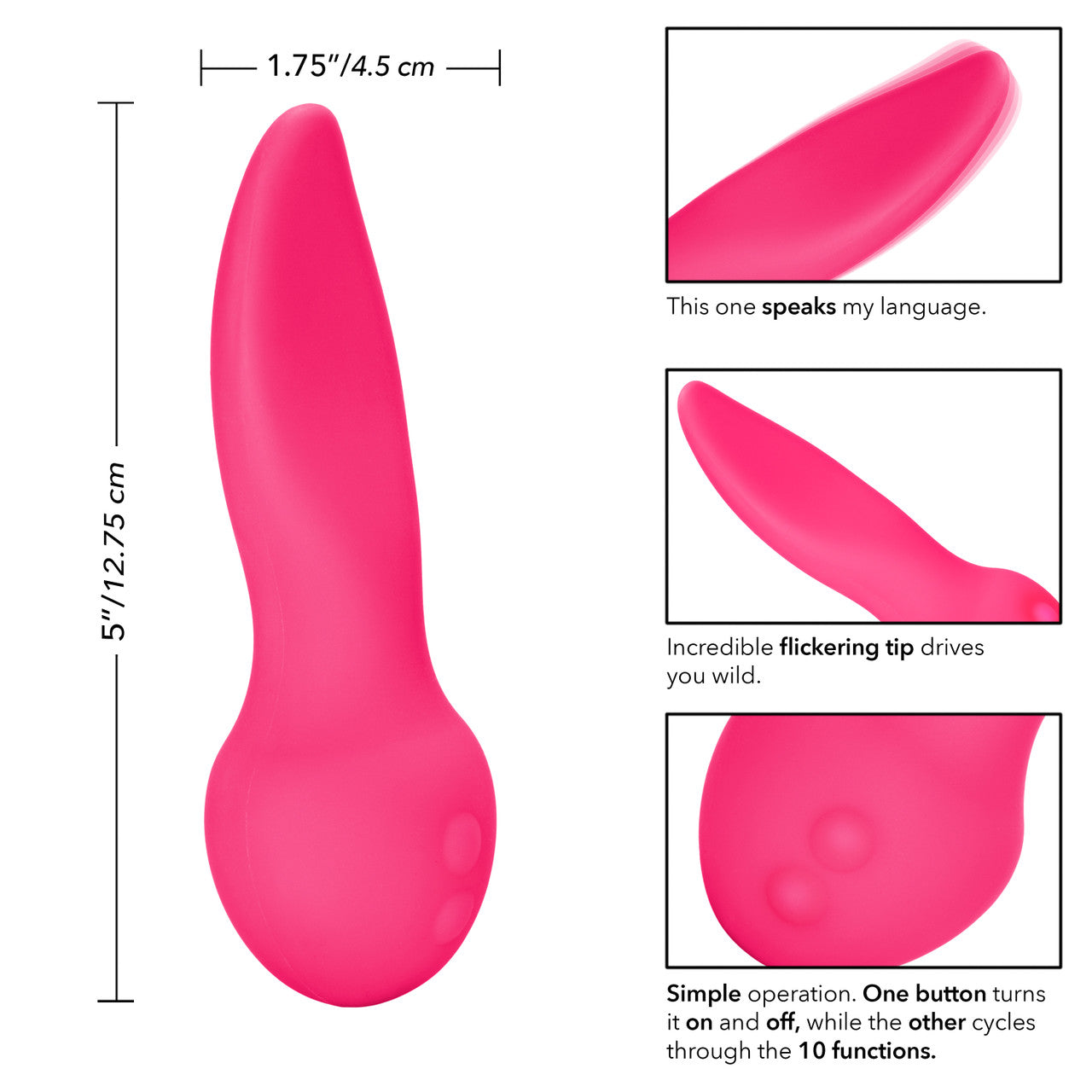 CalExotics Mini Marvels Marvelous Flicker Silicone Rechargeable Massager