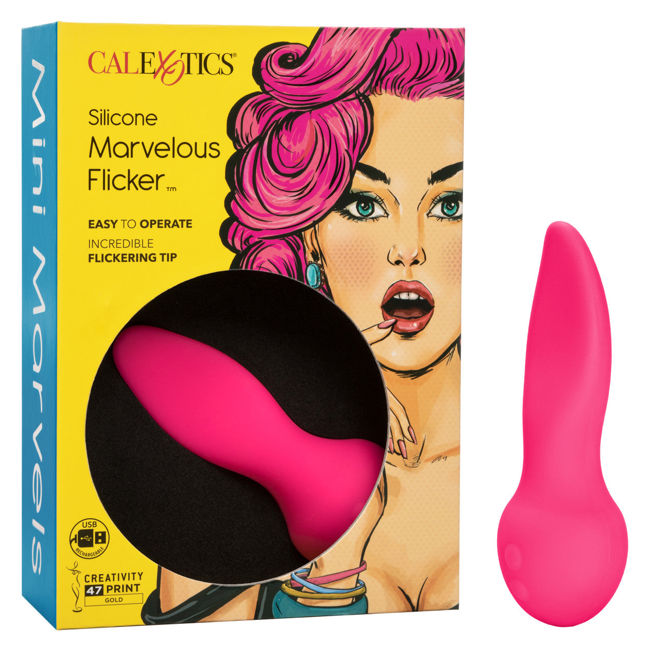 CalExotics Mini Marvels Marvelous Flicker Silicone Rechargeable Massager