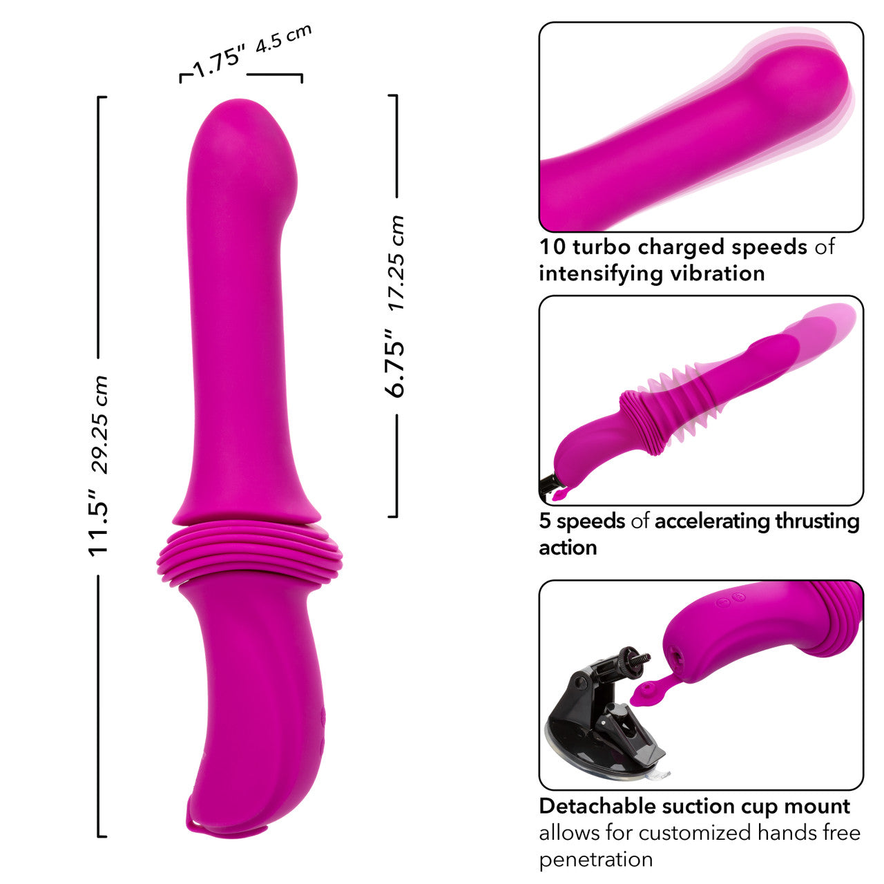 CalExotics Overdrive Remote Control Rechargeable Silicone Sex Machine Smooth Thruster