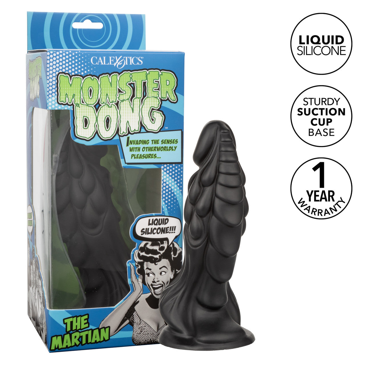 CalExotics Monster Dong The Martian Silicone Dildo 7.75in