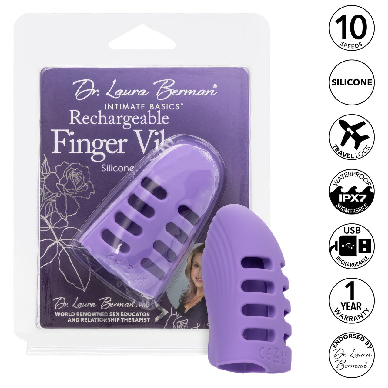 CalExotics Dr. Laura Berman Rechargeable Silicone Finger Vibrator