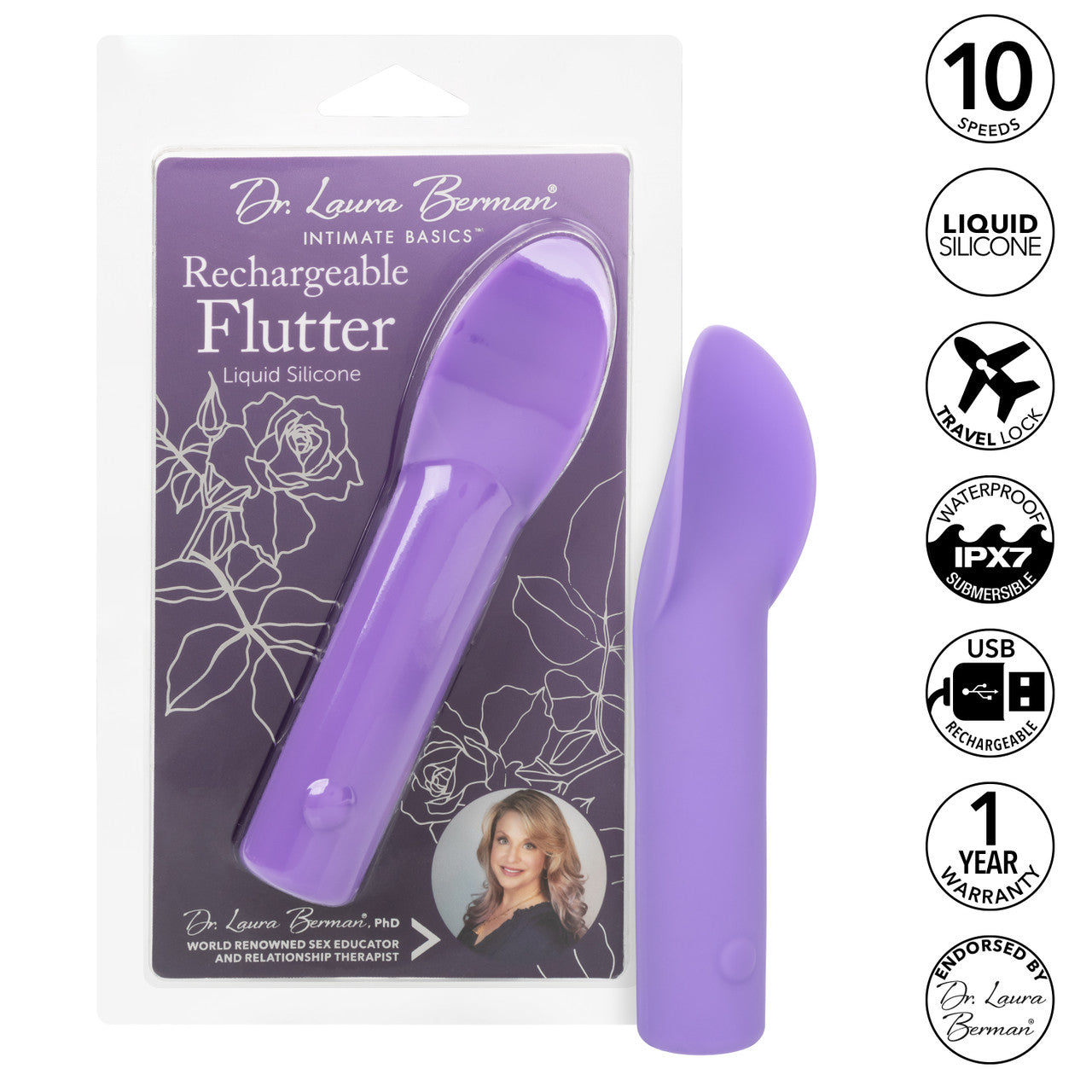 CalExotics Dr. Laura Berman Rechargeable Silicone Flutter Vibrator