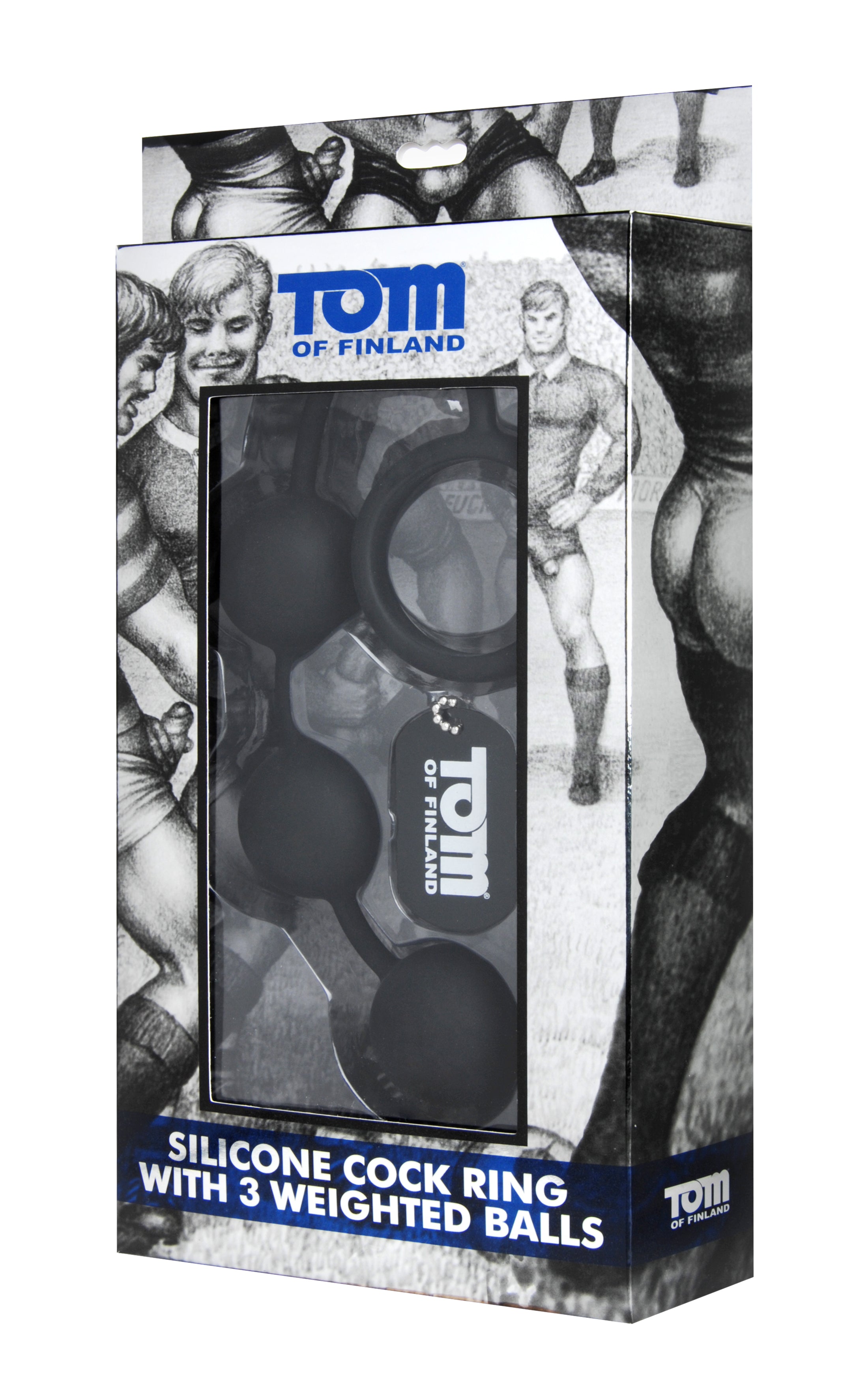 Tom Of Finland Silicone Cock Ring with 3 Weighted Balls