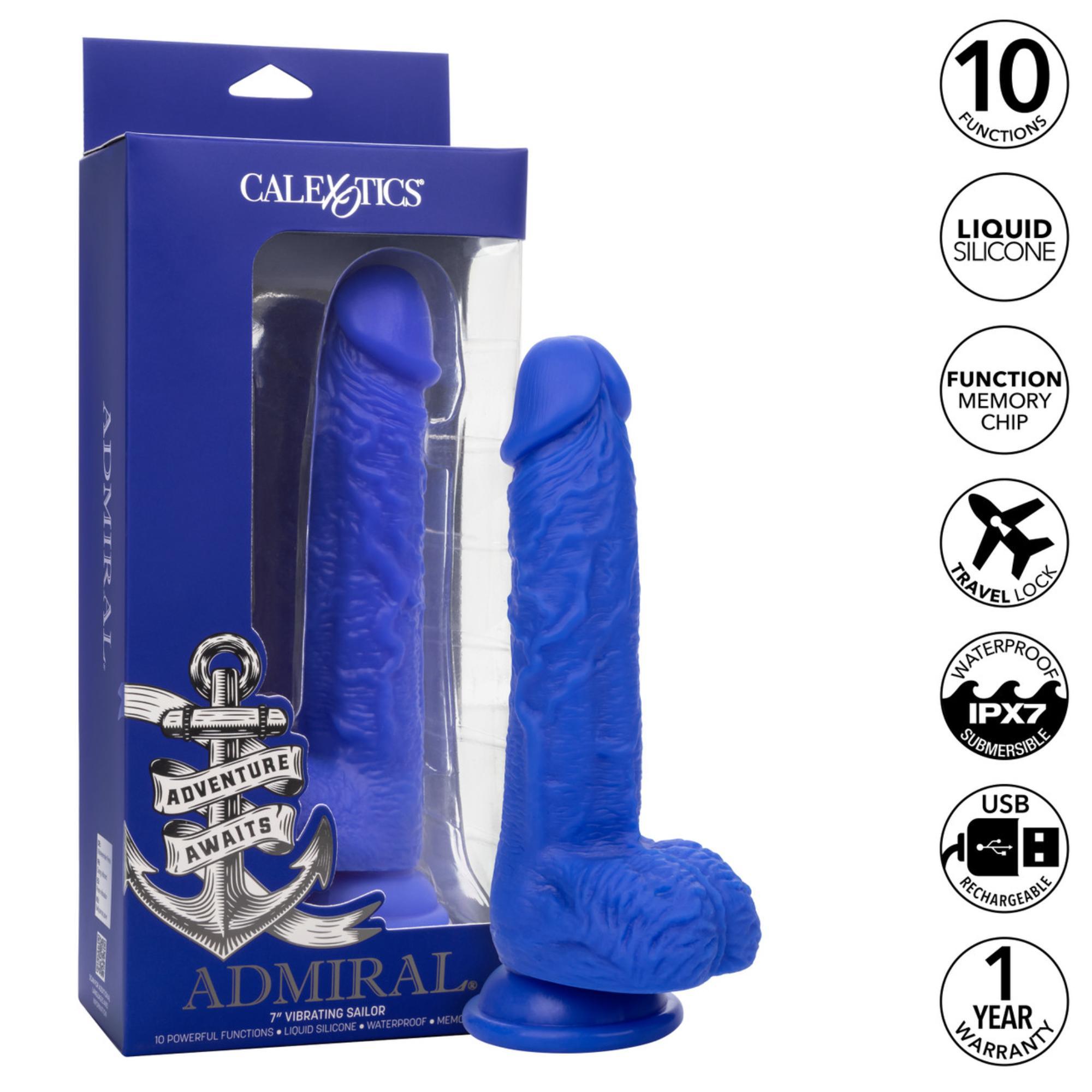 Admiral Vibrating Sailor Rechargeable Silicone Dildo 7in - Buy At Luxury Toy X - Free 3-Day Shipping