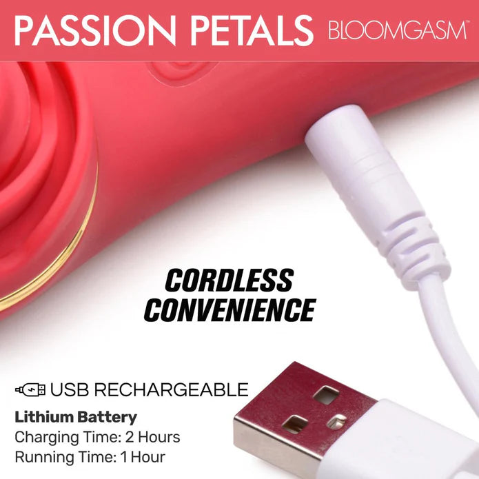 Inmi Bloomgasm Passion Petals 10X Rechargeable Silicone Rose Clitoral Stimulator