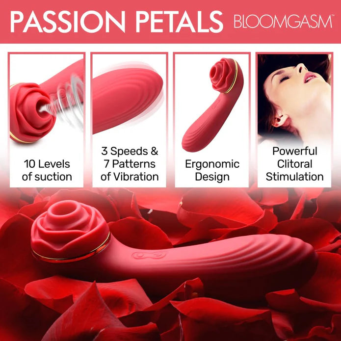 Inmi Bloomgasm Passion Petals 10X Rechargeable Silicone Rose Clitoral Stimulator