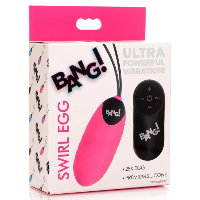 Bang! 28X Swirl Rechargeable Silicone Egg with Remote Control