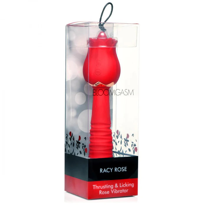 Inmi Bloomgasm Racy Rose Thrusting & Licking Rose Rechargeable Silicone Vibrator