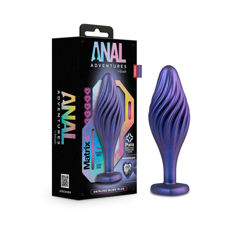 Anal Adventures Matrix Swirling Bling Silicone Plug - Buy At Luxury Toy X - Free 3-Day Shipping