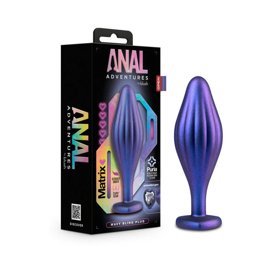 Anal Adventures Matrix Wavy Bling Silicone Plug - Buy At Luxury Toy X - Free 3-Day Shipping