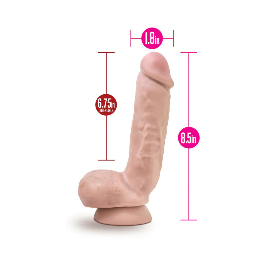 Au Naturel Anthony 8.5” Posable Dual Density Dildo with Balls - Buy At Luxury Toy X - Free 3-Day Shipping