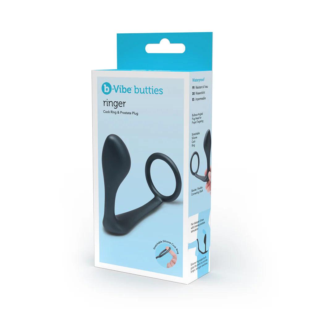 B-Vibe Ringer Silicone Cock Ring and Plug - Buy At Luxury Toy X - Free 3-Day Shipping