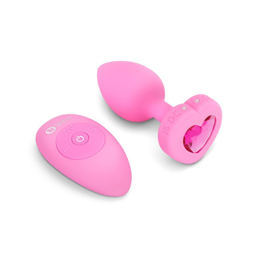 B-Vibe Vibrating Heart Plug Small/Medium - Buy At Luxury Toy X - Free 3-Day Shipping