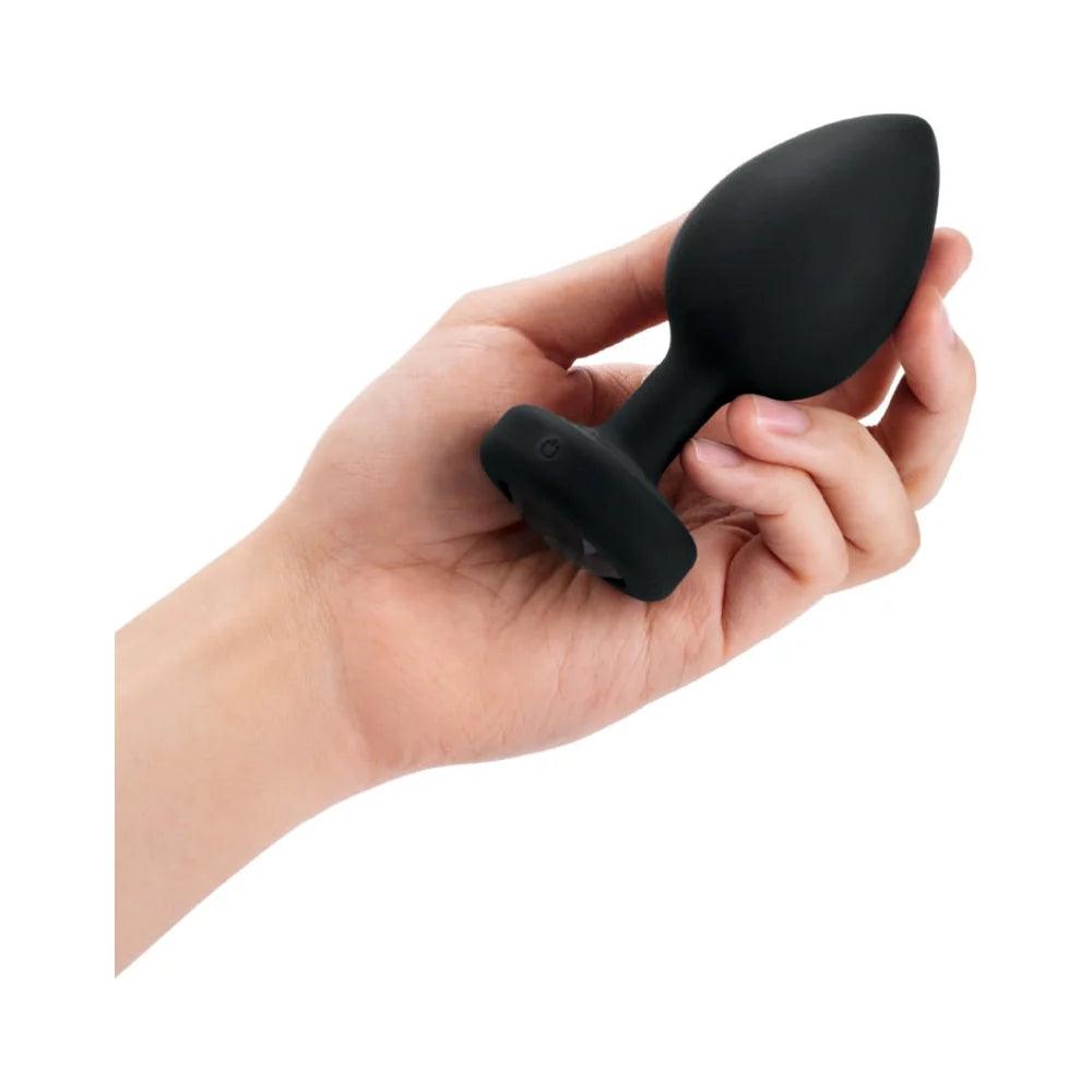 b-Vibe Vibrating Jewel Rechargeable Remote-Controlled Anal Plug with Gem Base Black Diamond XXL - Buy At Luxury Toy X - Free 3-Day Shipping