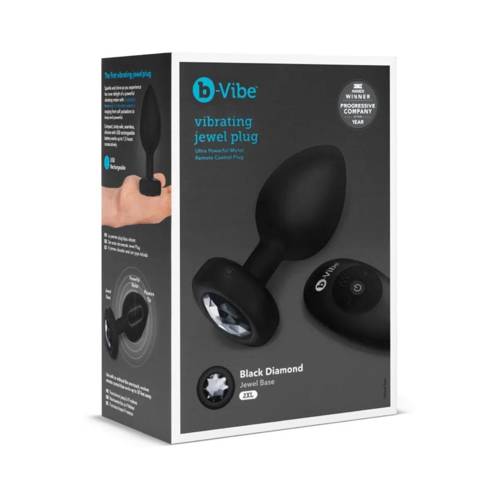 b-Vibe Vibrating Jewel Rechargeable Remote-Controlled Anal Plug with Gem Base Black Diamond XXL - Buy At Luxury Toy X - Free 3-Day Shipping