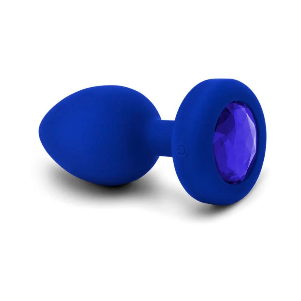 b-Vibe Vibrating Jewel Rechargeable Remote-Controlled Anal Plug with Gem Base Blue Sapphire L/XL - Buy At Luxury Toy X - Free 3-Day Shipping