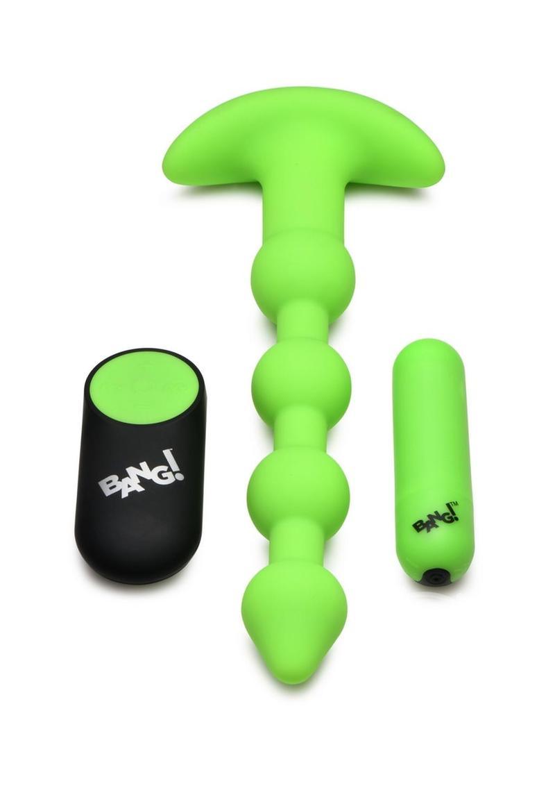 Bang! 28X Glow in the Dark Silicone Rechargeable Anal Beads with Remote - Buy At Luxury Toy X - Free 3-Day Shipping